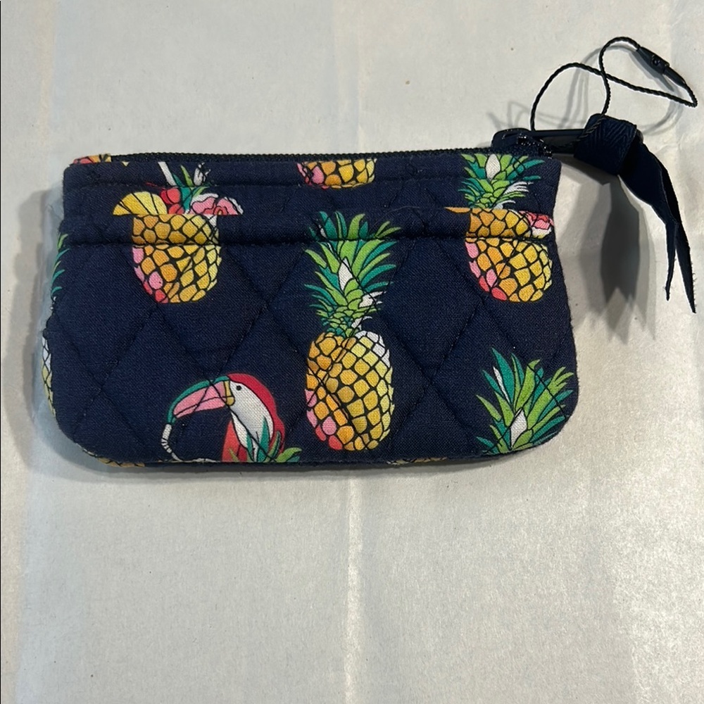 Vera Bradley Quilted Coin Purse with Pineapple and Toucan